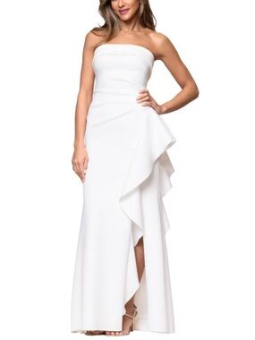 NWT Xscape Women’s Techno Scuba Strapless Floor Length Dress